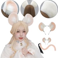 Cute Furry Animal Beast Ears Headband Hair Hoop Kc Anime Lolita Jk Mouse Plush Ears Cosplay Hair Headwear Accessories
