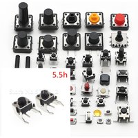 500pcs/lot Micro Tact Switch 6*6*5.5mm 2pin with Bracket Tactile Push Button Switch Right Angle With Stent 6x6x5.5mm