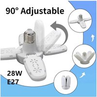 E27 Foldable LED Bulb Adjustable Fan-Shaped Ceiling Light for Garage, Home, Living Room, Warehouse, Collapsible Lamp