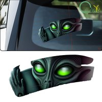 3D Effect Alien Car Stickers Auto Window Bumper Waterproof Rear Windshield Vinyl Decal Halloween Funny Decor Vehicle Accessories