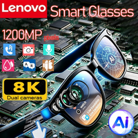 Lenovo Smart 8K Camera AI Sunglasses Multifunctional Translate Bluetooth Call Music Player Voice Assistant Glasses For Women Men