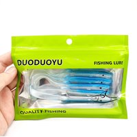 DUODUOYU 5PCS Aal Shad Angelköder 115mm/4g Weichköder mit scharfem Haken Set für Bass Fishing Rig Sinker Soft Bait Wobbler Pesca