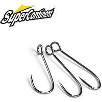 Supercontinent A Barb Hook Fishing hook big ring Carbon Steel Single Hooks tackle Worm Hooks With big eyes Ring 20pcs