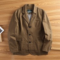 American Retro Casual Men's Cotton Suit Jacket Anti-Wrinkle Lapel Commute Spring Autumn New Style Comfortable Fashion City