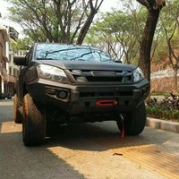 For 2017 Isuzu Dmax Front Bull Bar 4x4 Offroad Steel Heavy Duty Bumper Set Winch Bumper Kit With Guard Board And Led Lights