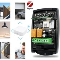 Zigbee Tuya WiFi Garage Door Receiver Use with SmartLife APP Alexa 433MHZ Fixed Code and Rolling Code RF Remote Control 7-32V