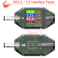 DT550 DC5.5 * 2.5 Interface Tester DC 4.5-50V 0-12A High-precision Voltage Current Tester Digital Voltmeter Ammeter Power Meter