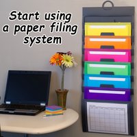 1/2Pcs Hanging 6-Pocket File Organizer 36inch - Multi-Color, Hanging File Bag Organizer, 6-Layer Door-Back Hanging File Storage Organizer, Wall-Mounted File Folder, Suitable for Office Storage