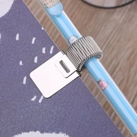 1PC Useful Portable Stationery Elastic Loop Metal Pen Clips Spring Pen Holder Notebook