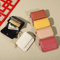 Minimalist Wallet Vintage Solid Color Short Wallet, Portable Bifold Coin Purse, Women's Credit Card Holder with Snap