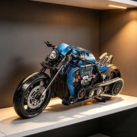 MOC Bricks Motorcycle Model - Christmas Gift - For Boys and Children - New Edition - 1:8 - Night Racing Motorcycle Building Set