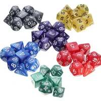 7pcs/set Colorful Pearl Pattern Polyhedral Dice Number Dice Kit for DND PRTG RPG Running Team Table Board Game Dnd Dice Set