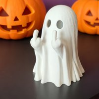 Middle Finger Ghost Pen Holder 3D Printed Spooky Ghost Figurine Halloween Funny Desk Ornament Gift Holiday Party Desktop Decor
