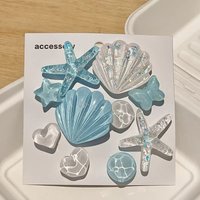 1 Set DIY Clogs Sandals Garden Shoe Decor Cute Starfish Shell Resin Shoe Charms Accessories Buckles Pins Girls Gifts