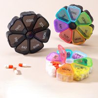 New Hot Portable Travel Small 7 Day Weekly Colorful Petal Pill Cases Storage Organizer Container for Vitamin Medicine Fish Oils