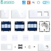 Besamen Wifi Touch Lichtsc halter Teil Glasscheibe nur Smart Wifi Schalter Funktion DIY Teil EU Wifi Steckdose Steckdosen Teile