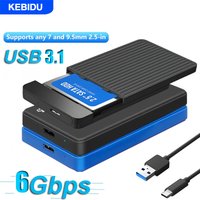 KEBIDU USB 3.0 HDD Enclosure 2.5" SATA HDD SSD External Hard Drive Case 6Gbps High Speed External Hard Drive Disk Box for PC