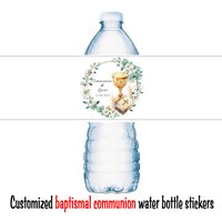 2025 New Personalized Customized Water Bottle Sticker Year's Eve My First Communion, Communion, Bathing, Baptism, Birthday