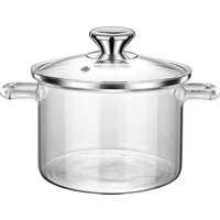 LFGB Certificated Ultra Durable High-borosilciate Glass Pot Transparent Cooking Pot -20℃~150℃ Resistant Kitchen Stewing Cooker