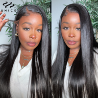 UNice Extra-Long 30Inch Pre Everything 13x4 Lace Frontal Wig With Drawstring Straight Human Hair Glueless Wig 150% Density