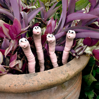 2pc Pack Funny Thirsty Worm decorating for Potted Plants -Cute & funny Plant decoration Accessory Resin Decorating for Garden, Y