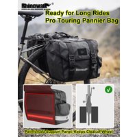 Rhinowalk Bike Pannier Bag Waterproof Bicycle Rear Rack Bag 22L 40L 50L Cycling Saddle Side Bag Expandable Luggage Reflective