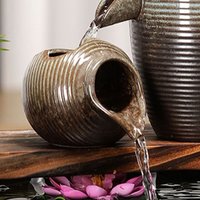 Top Opening Circulating Water Clay Pot Flower Pots Lightweight Circulating Waterfall Jar Easy To Clean Multi-functtional