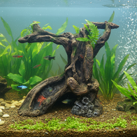 Resin Drift-wood Ornament Tree Shape Aquarium Decoration Fish Tank Safe Friendly Reptile Habitat Terrarium Scenery Home Decor