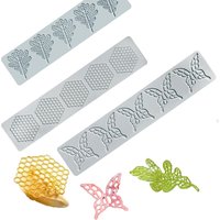 Lace Cake Silicone Baking Mold Butterfly Leaf Honeycomb Design Lace Mat Fondant Decorating Tool Sugar Craft Chocolate Chip Mould