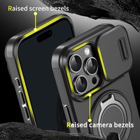 For Magsafe Magnetic Wireless Charge Armor Case For iPhone 17 16 15 14 13 12 11 Pro Max 16E 17E Slide Camera Protection PC Cover