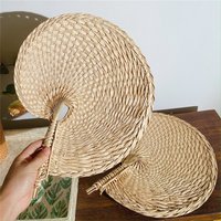 Hand Fans Hand Made Fan Rattan Decoration For Wedding Natural Palm Leaf Woven Fans Wall Art Decor For Farmhouse Ornaments