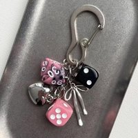 Keychain Pendant Dice Charm Keyring Portable Acrylic Keychain Phone Bag Keyring Smooth Surface Keychain
