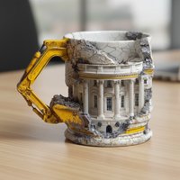 3D Excavator Demolition Coffee Mug 300ml Capacity Someone Lied Demolition Mug for Home Office Daily Use Holiday Gifts