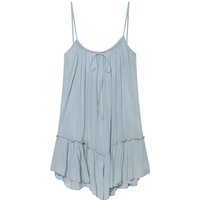 Women's Dress 2026 Summer New Style Blue Strap Loose Layered Decorative Romantic Short Dress Beach Vacation Elegant