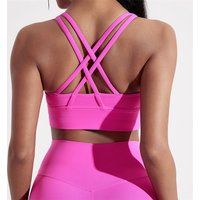 Solid Color Women Fitness Sport bra top soft tight Comprehensive training jogging gym yoga underwear cross back With chest pad