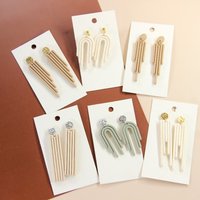 4Pcs Geometric Tassel Polymer Clay Cutters 3D Printed Soft Clay Earring Molds Minimalist Line Drop DIY Craft Tools for Jewelry