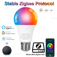 Smart Zigbee 3.0 LED Light Bulb Dimmable Color E27 E26 B22 RGBCW 2700-6500K Lamps For Alexa Google Home Smartthings 110V 220V