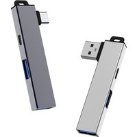 USB Hub 3 Port USB 3.0 Adapter Portable Mini Dock Stations Ultra-Slim 5Gbps/480Mbps High Speed USB-C Splitter 3 IN 1 Converter