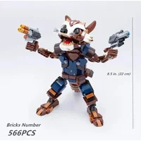22cm Hot Toys Rocket Raccoon Building Blocks for Children DIY Handmade Models for Adult Kids Birthday Gifts