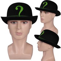 Riddler Hat Cosplay Costume Accessories Movie Super Villain Disguise Headgear Adult Boys Cap Outfits Halloween Suits Props