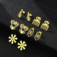 2025 African Symbol Stainless Steel Ring Unisex Geometric Ethnic Style High-End Earrings Accessories Hot-Selling