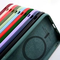Magnetic Liquid Silicone Case For Iphone 14 13 12 Mini 11 Pro Max X Xs Xr Apple Magsafe Original Magnet Camera Precision Hole