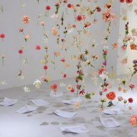 Bohemian Style Artificial Floating Flower Curtain Romantic Simulated Flower Petal Rain Waterfall Vibrant Colors Realistic