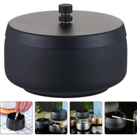 Ash Tray Stainless Steel Ashtray With Lid Convenient Delicate Outdoor Desktop Ornament Wear-Resistant Office 8.8x8.8x7cm