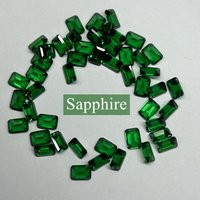 Mosangna 6A Qiality Octagon Cut 6x8mm Lab Grown Green Sapphire Stone