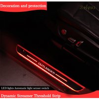 LED Welcome Pedal Car Scuff Plate Pedal Door Sill Pathway Light for Mitsubishi Outlander Customized USB 7 Colorful Ambient Light