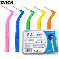 20 Pcs/box L Shape Push-Pull Interdental Brush Orthodontic Toothpick Teeth Whitening Tooth Pick ToothBrush Oral Hygiene Care
