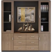 Wooden Sleek Filing Cabinets Bookcase Boss Desk Background Filing Cabinet Drawer Modern Office Furniture Lemari Arsip XYWJG