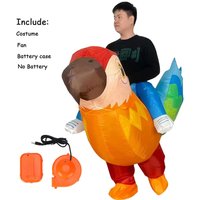 Halloween Men Women Riding on Multicolored Parrot Inflatable Costume Funny Animal Costume Festive Parties Cosplay Performance