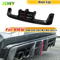 Dry Carbon Fiber Rear Bumper Lip Diffuser With Led For BMW G80 G82 G83 M3 M4 2021+FRP Rear Diffuser Body Kits Car Accessories